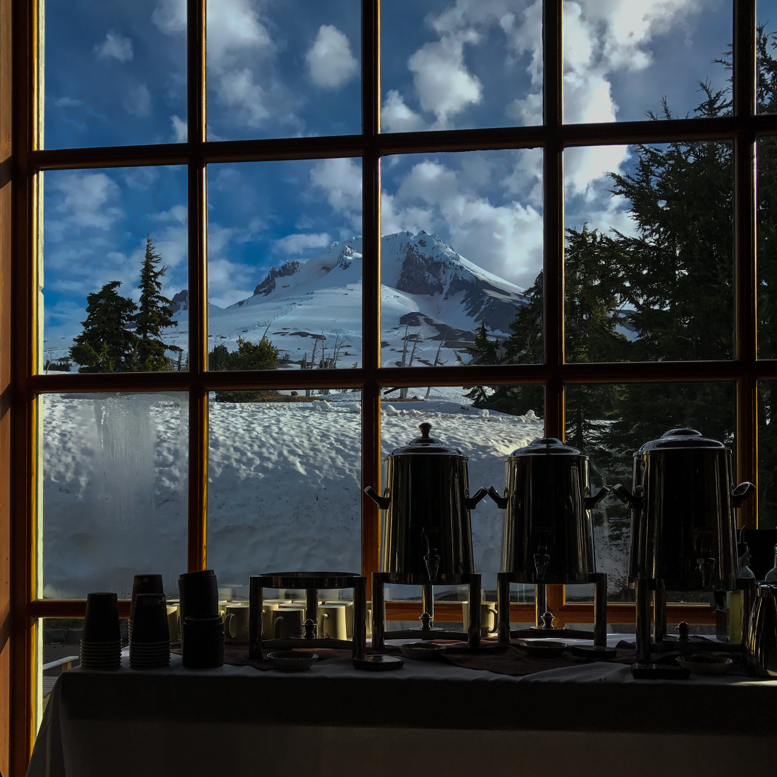 Mt. Hood, Coffee, and the Morning.  Watching the morning come to Mt. Hood.